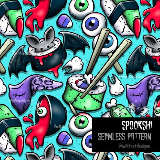 Spookshi - Seamless Pattern (choose colourway)