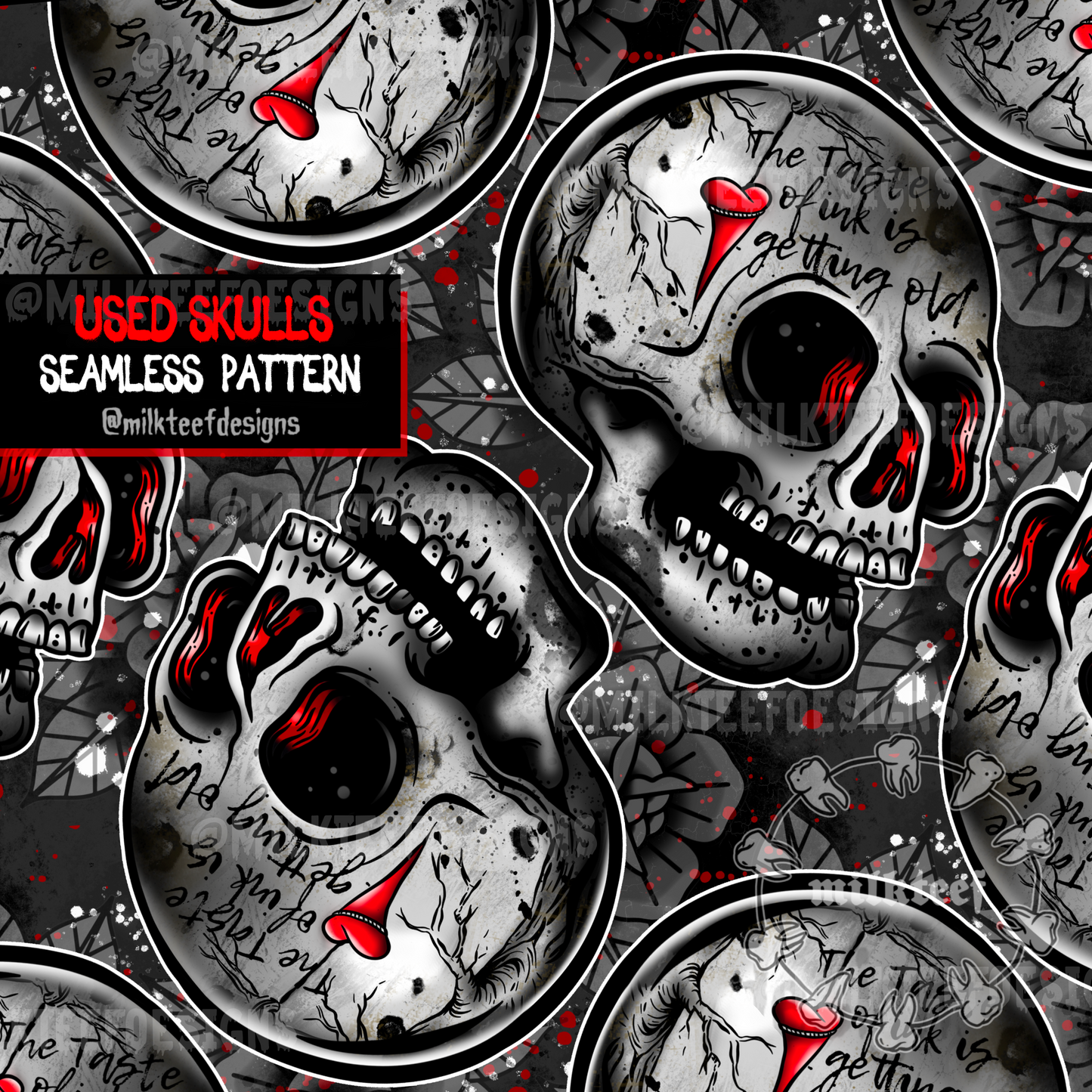 Used Skulls - Seamless Pattern