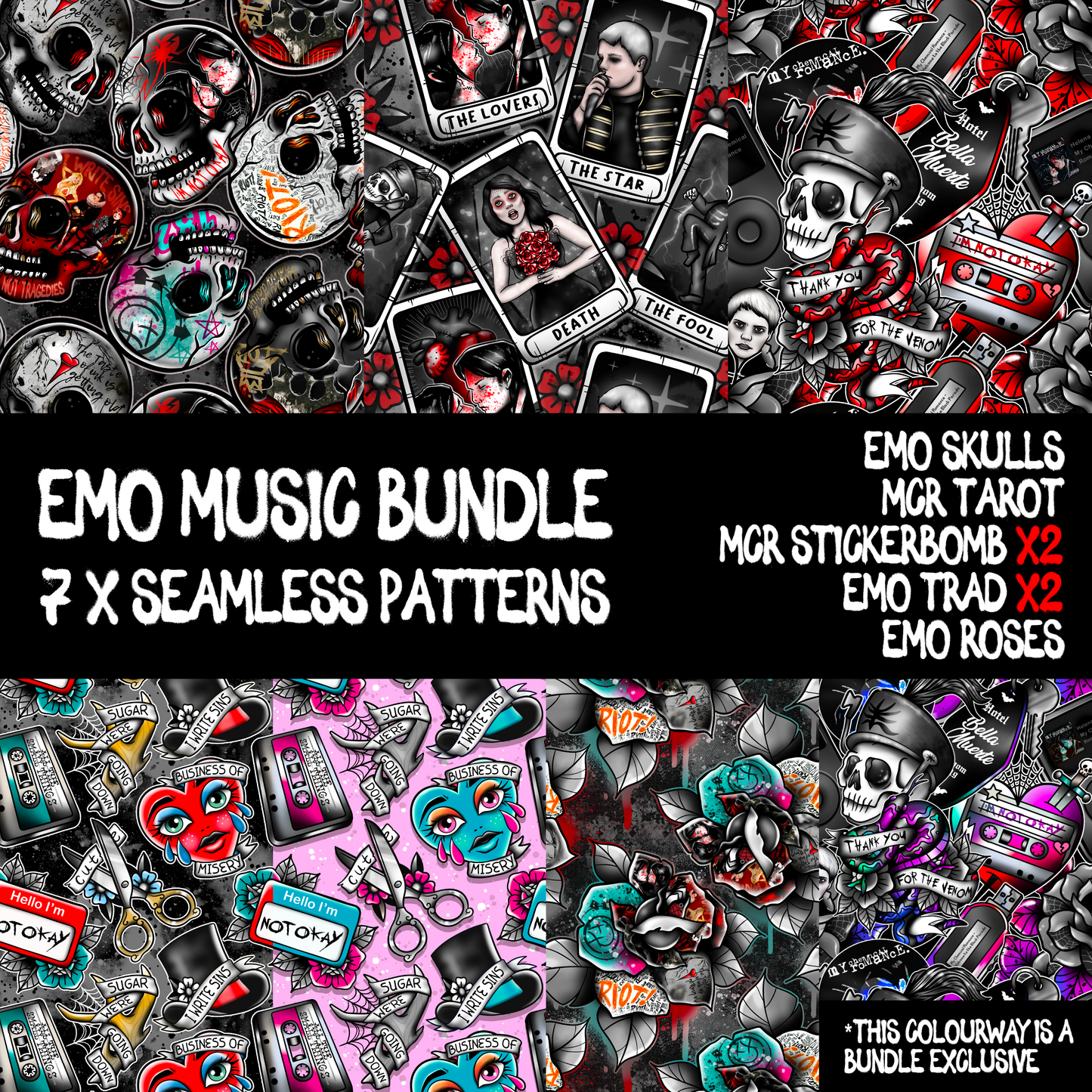 Emo Music Seamless Bundle