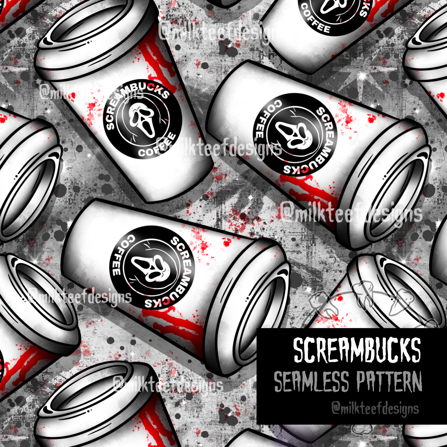 Screambucks - Seamless Pattern (Choose Colourway)