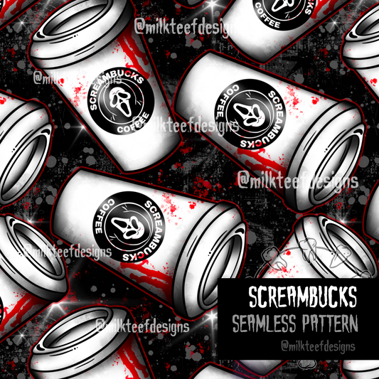 Screambucks - Seamless Pattern (Choose Colourway)